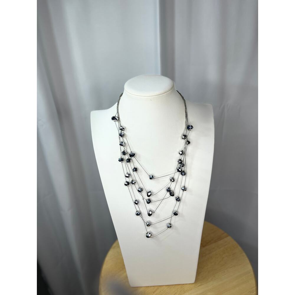 Chico's beaded multi strand necklace signed costume jewelry versatile trendy - Picture 4 of 8